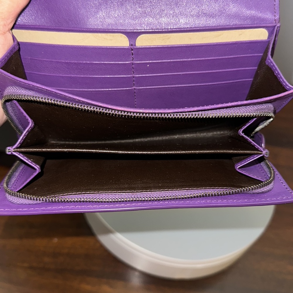Bottega Veneta Intrecciato Bifold Long Wallet Lambskin Purple - Picture 7 of 14